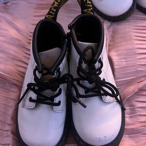 Dr. Martens Kids White and Black Boots